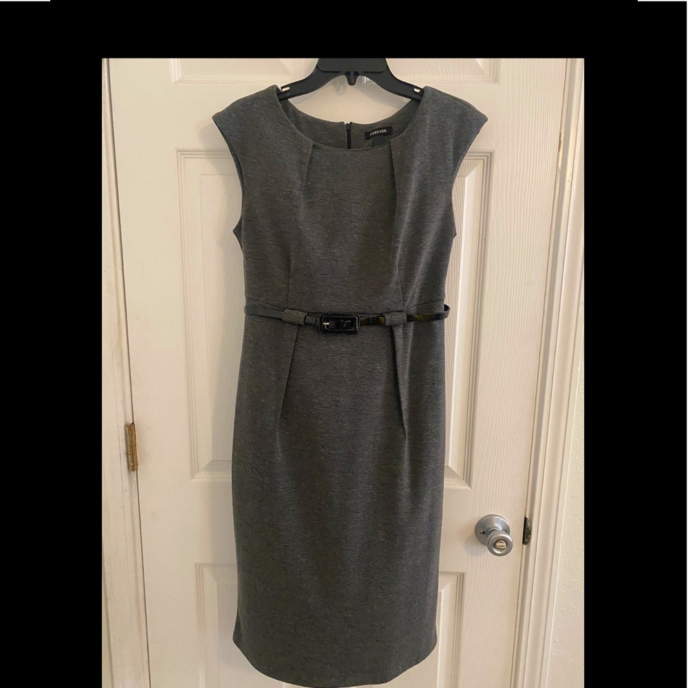 Forever brand dark gray knee length dress